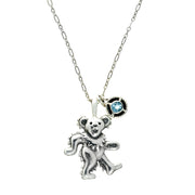 Birthstone Bear Necklaces Sterling Silver & Semi-Precious Stones