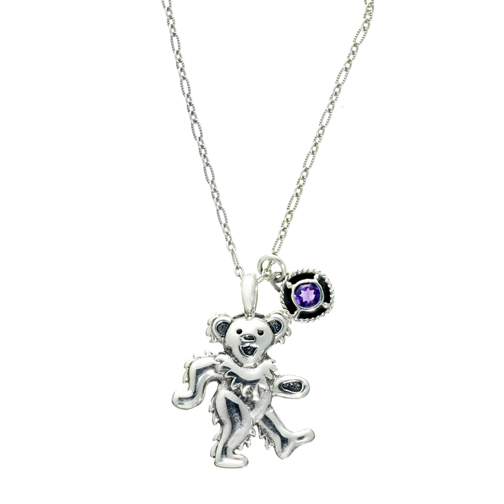 Birthstone Bear Necklaces Sterling Silver & Semi-Precious Stones