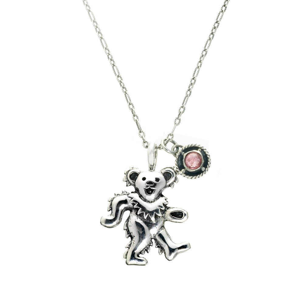 Birthstone Bear Necklaces Sterling Silver & Semi-Precious Stones