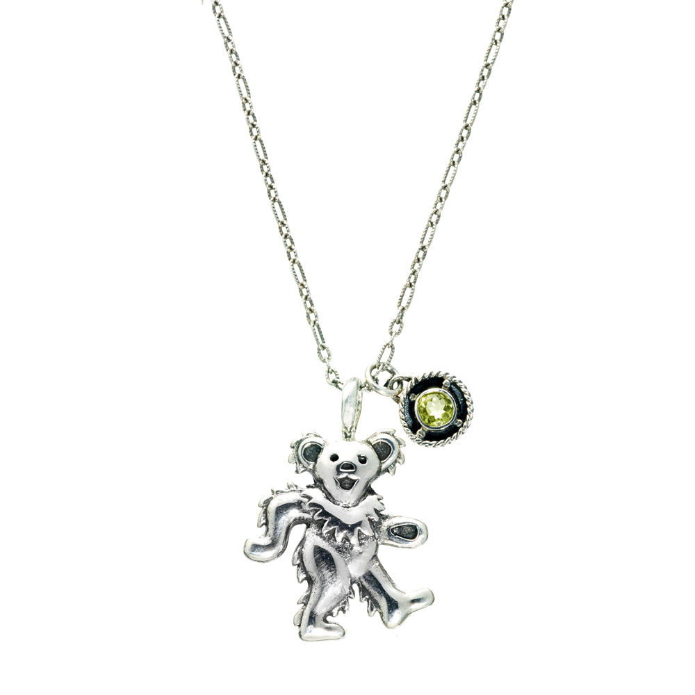 Birthstone Bear Necklaces Sterling Silver & Semi-Precious Stones