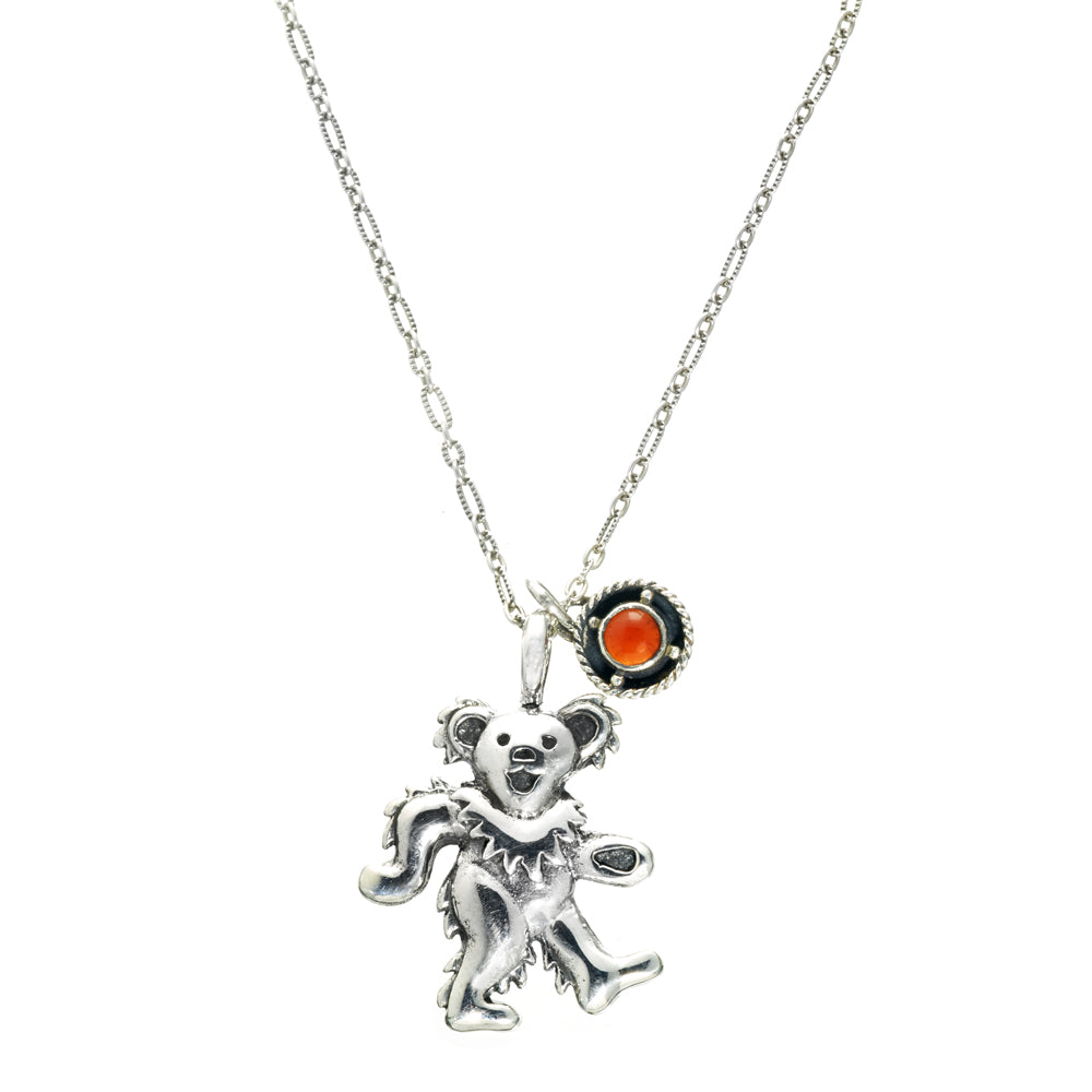 Birthstone Bear Necklaces Sterling Silver & Semi-Precious Stones
