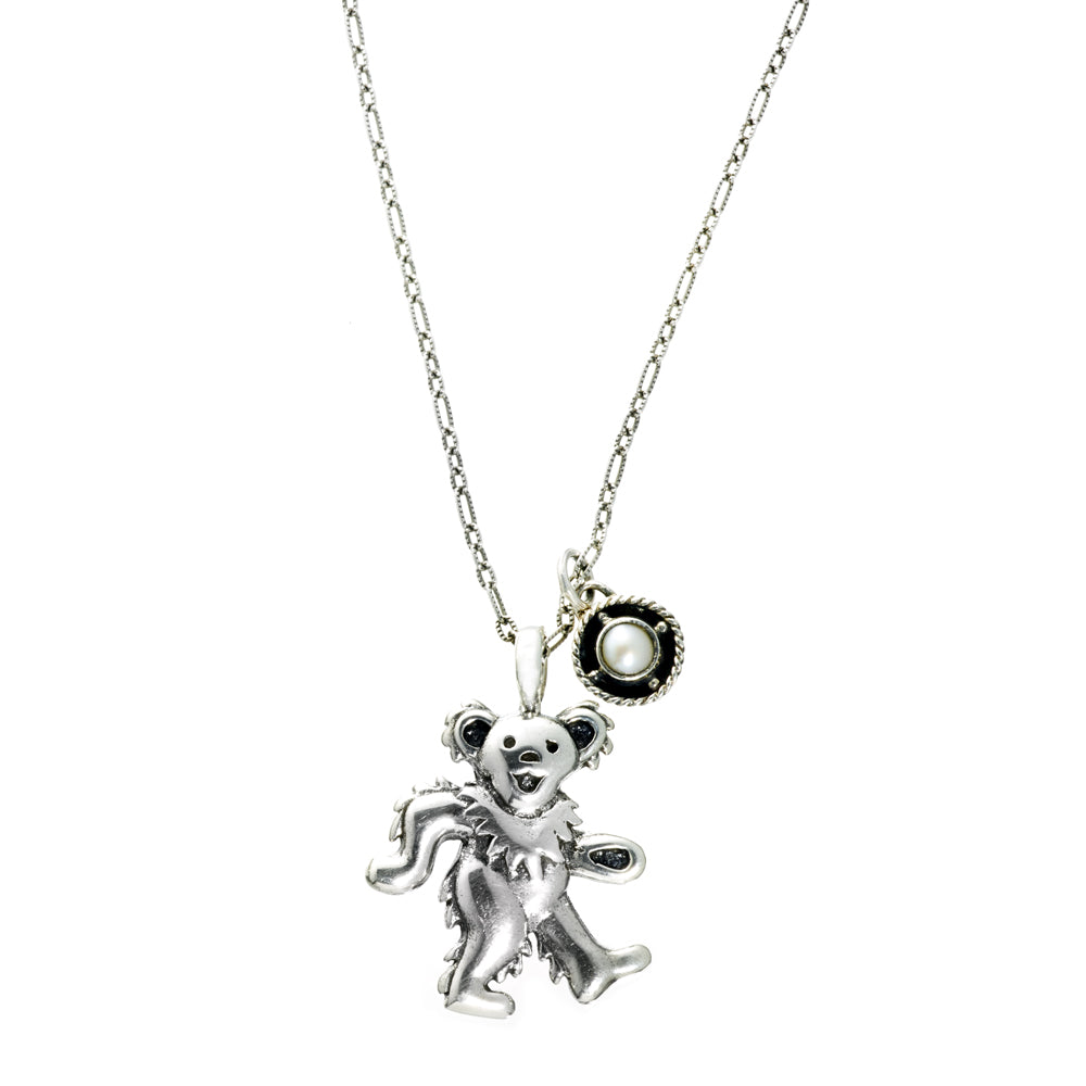 Birthstone Bear Necklaces Sterling Silver & Semi-Precious Stones