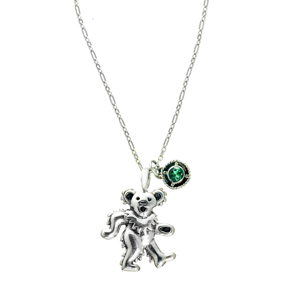 Birthstone Bear Necklaces Sterling Silver & Semi-Precious Stones