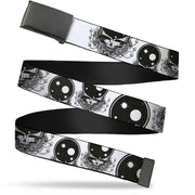 Black Buckle Web Belt - Space Your Face White/Black Webbing