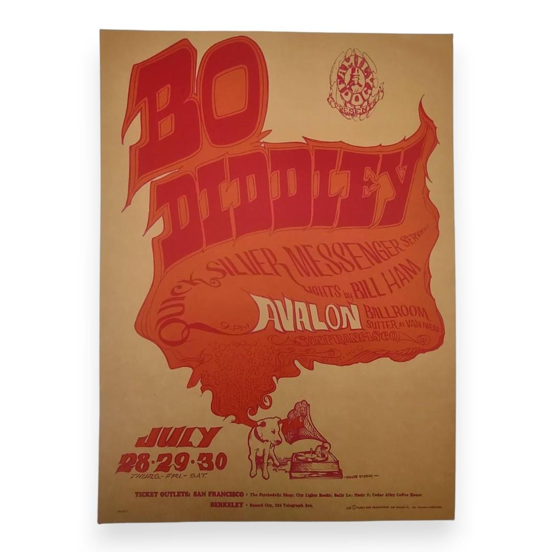 Bo Diddley, Quicksilver Messenger Service – The Avalon Ballroom, San Francisco (Jul 28–30, 1966) by Stanley Mouse & Alton Kelley