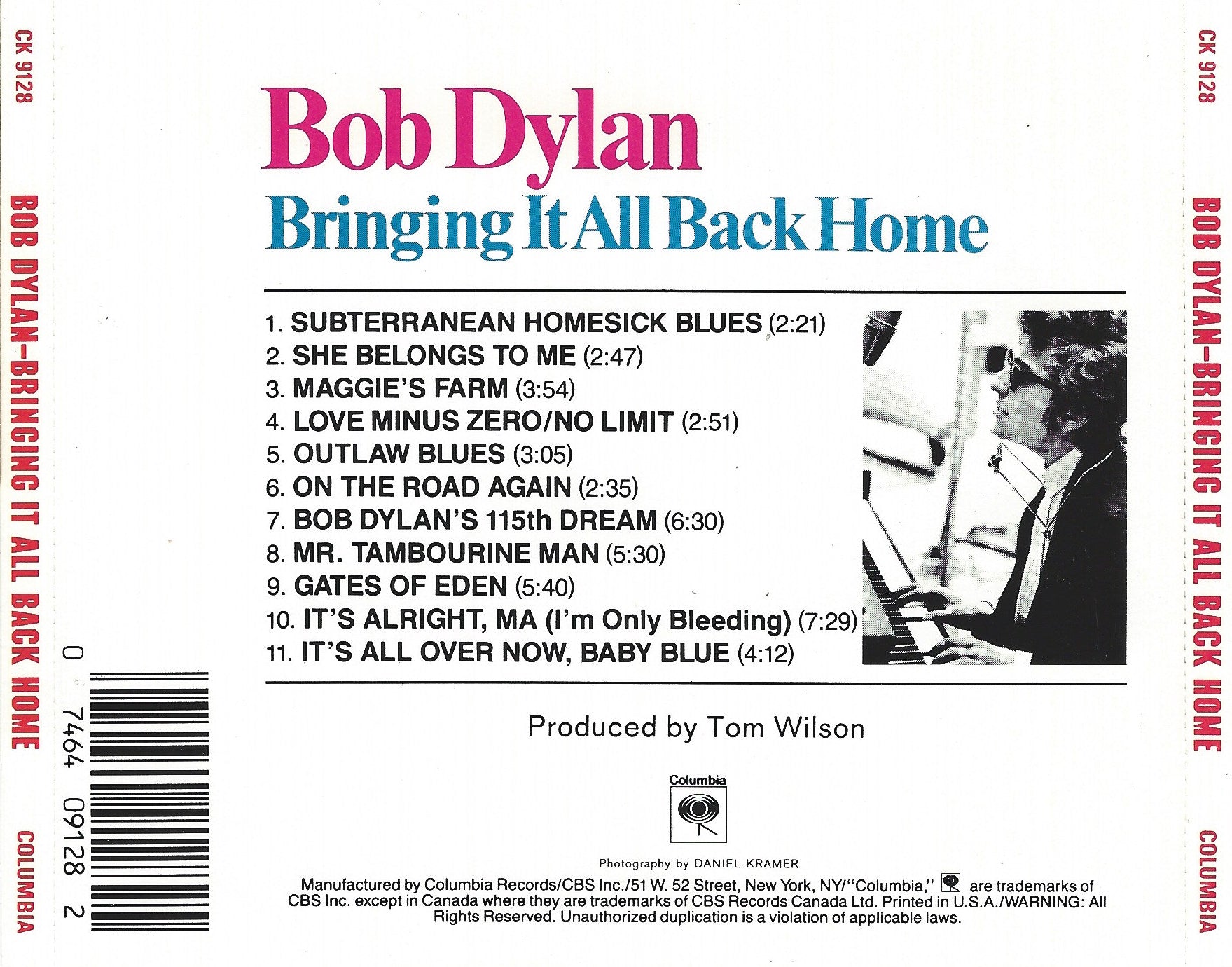 Bob Dylan – Bringing It All Back Home (LP Vinyl) - Detail