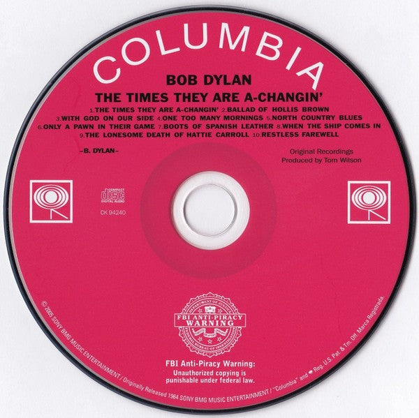 Bob Dylan – Times They Are A-Changin (CD) - Detail