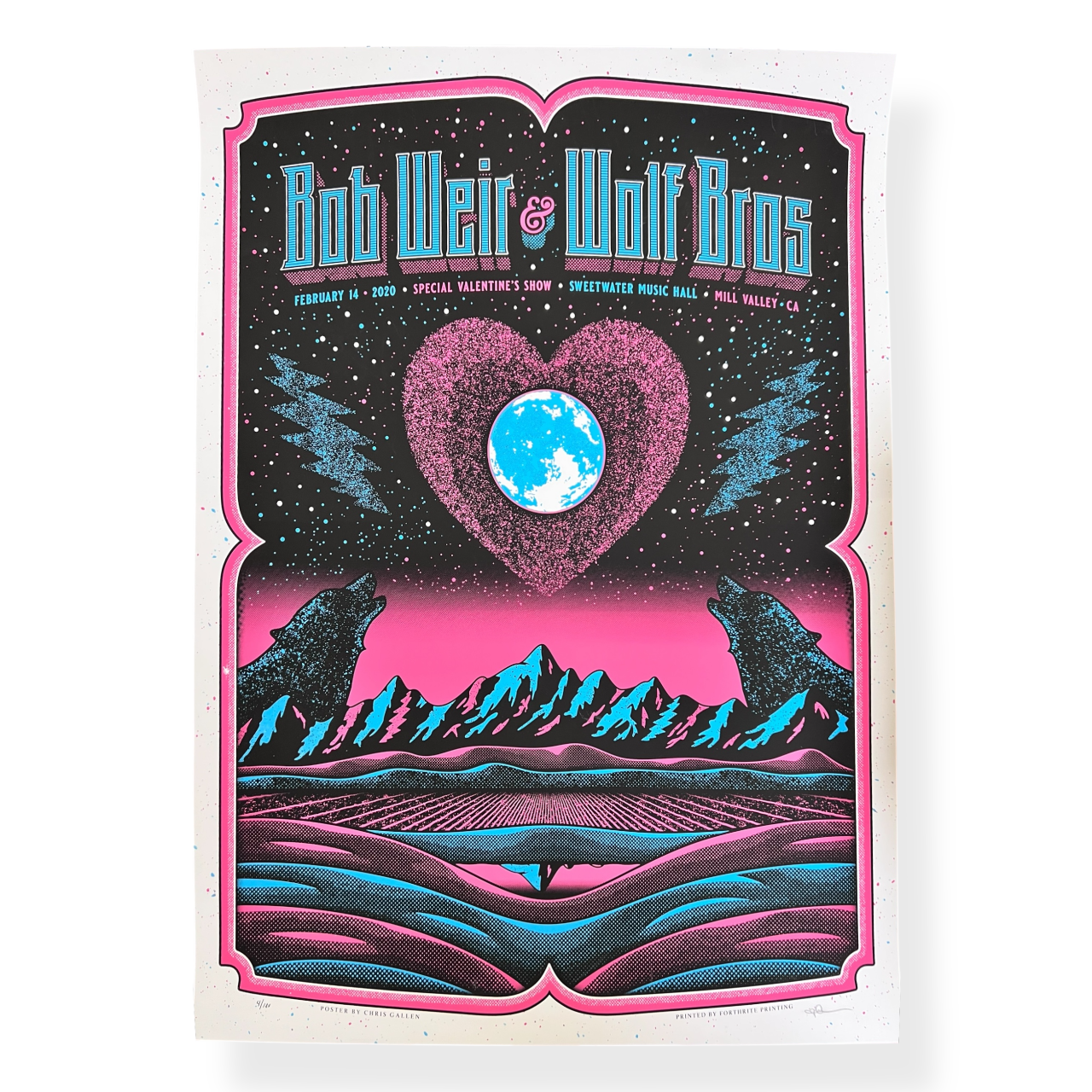 Bob Weir & Wolf Bros at Sweetwater Music Hall Poster by Chris Gallen (February 14, 2020)