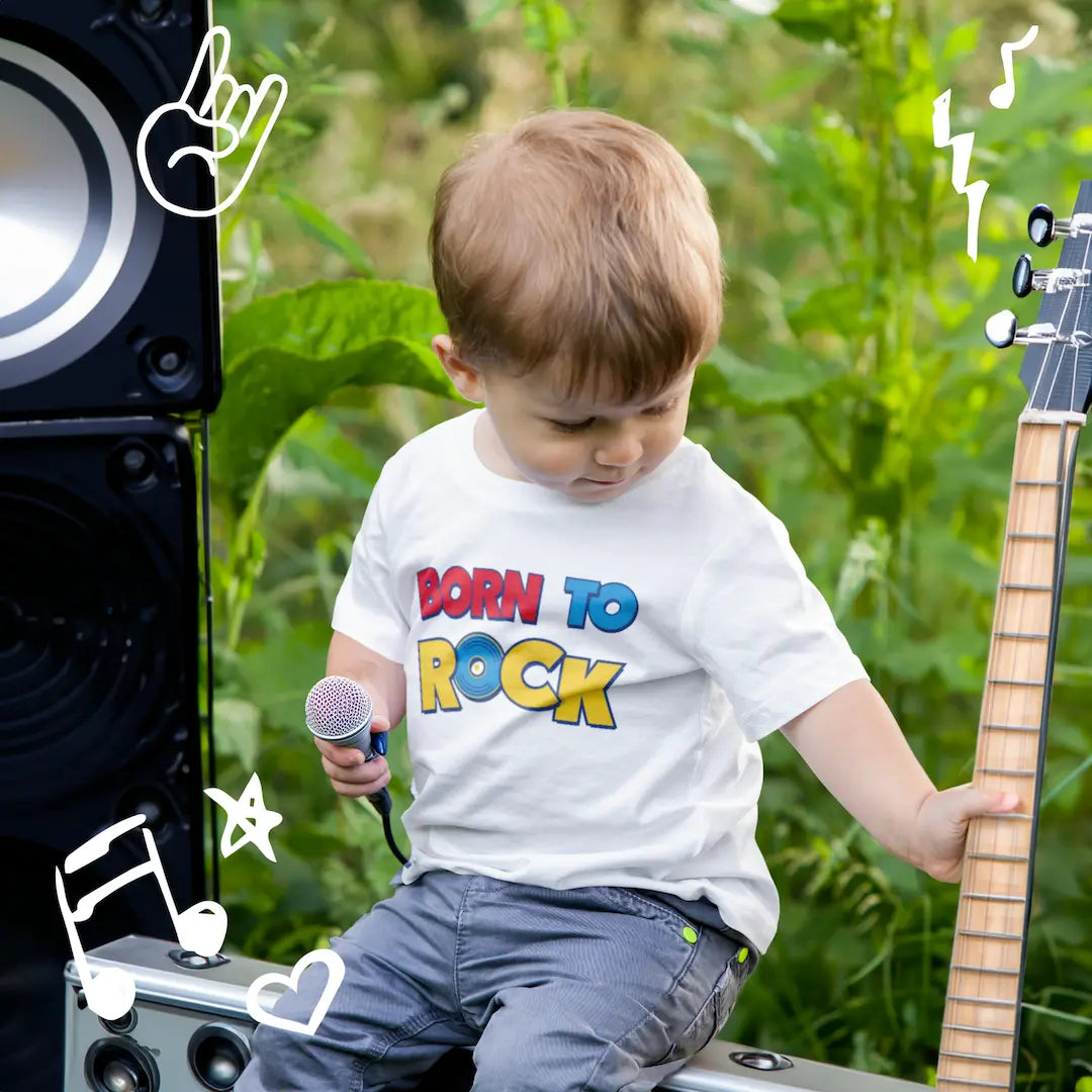 Born to Rock Toddler T-Shirt by The Rock and Roll Playhouse - Detail
