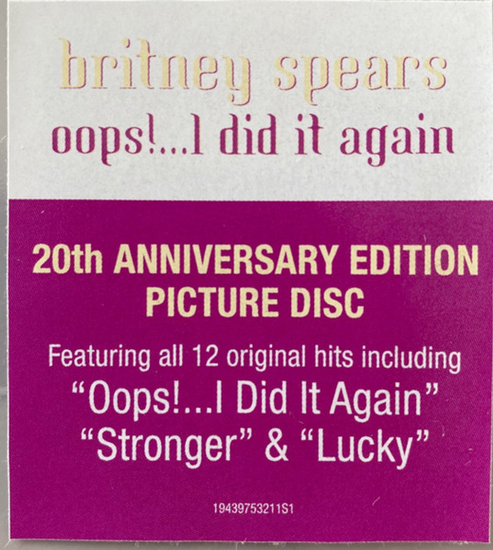 Britney Spears – Oops!... I Did It Again (Picture Disc LP Vinyl)