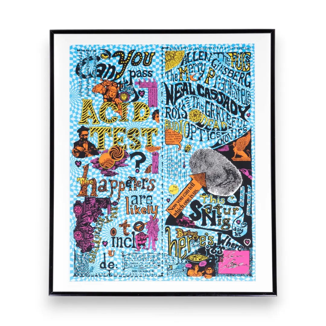 "Can You Pass The Acid Test?" Color Lithograph Signed by Ken Kesey