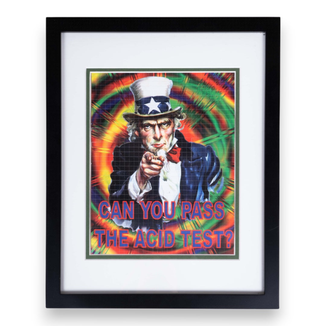 "Can You Pass The Acid Test?" LSD Blotter Tab Sheet from Ken Kesey's Family