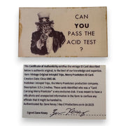 "Can You Pass the Acid Test?" Business Card | Merry Pranksters | Ca. 1965–66 | With Ken Kesey "IT IS" Business Card & COA by Zane Kesey