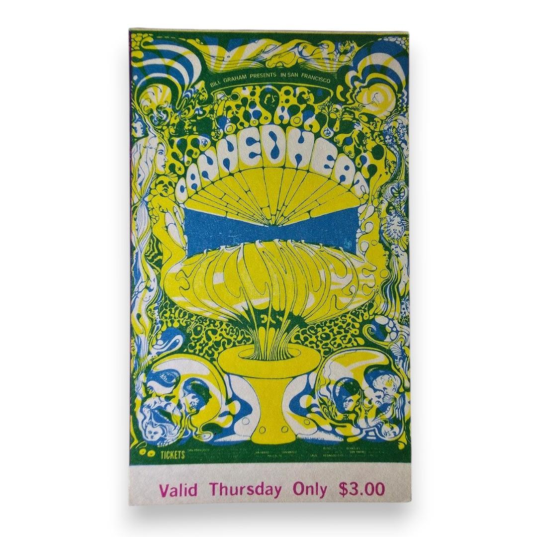 Canned Heat, Gordon Lightfoot, Cold Blood - October 3, 1968 - The Fillmore | Vintage Concert Ticket (Good)
