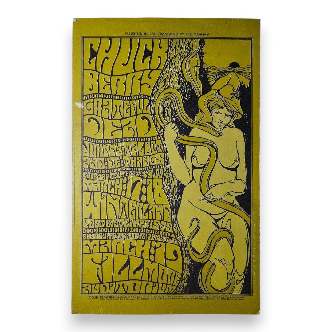 Chuck Berry, Grateful Dead – The Fillmore, San Francisco (Mar 19, 1967) by Wes Wilson (1st Edition Postcard)