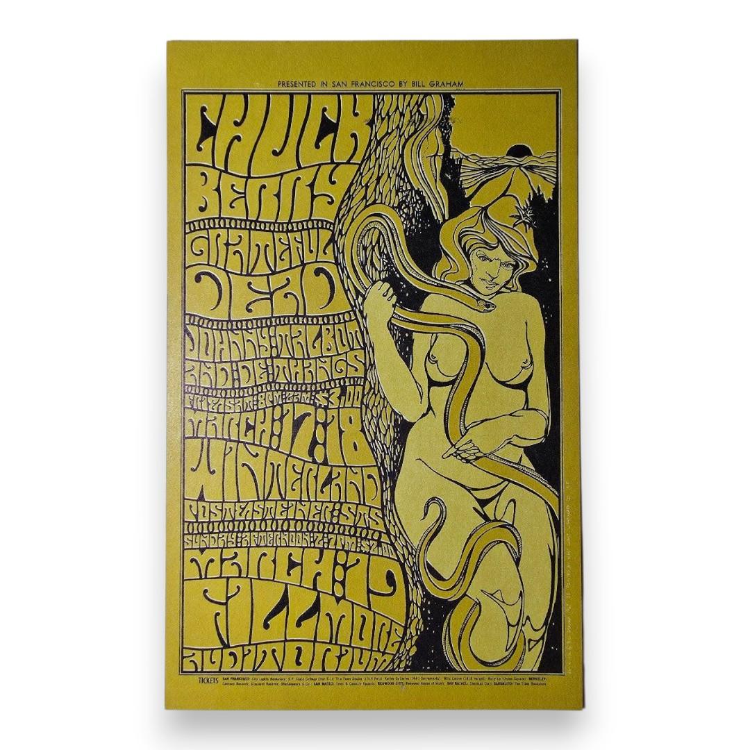 Chuck Berry, Grateful Dead – The Fillmore, San Francisco (Mar 19, 1967) by Wes Wilson (Postcard)