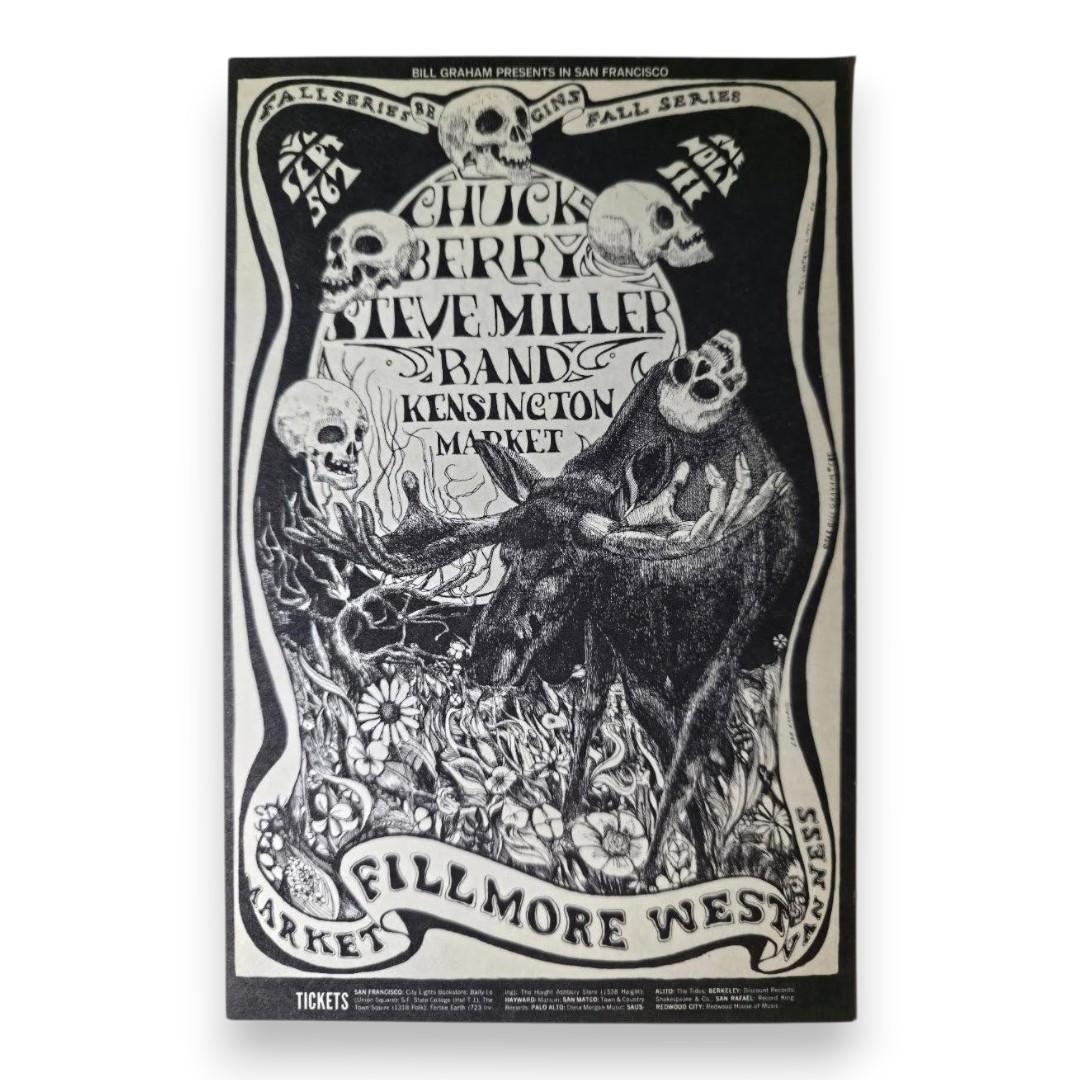 Chuck Berry, Steve Miller Band, Kensington Market – The Fillmore West, San Francisco (Sep 5–7, 1968) by Lee Conklin (Postcard)