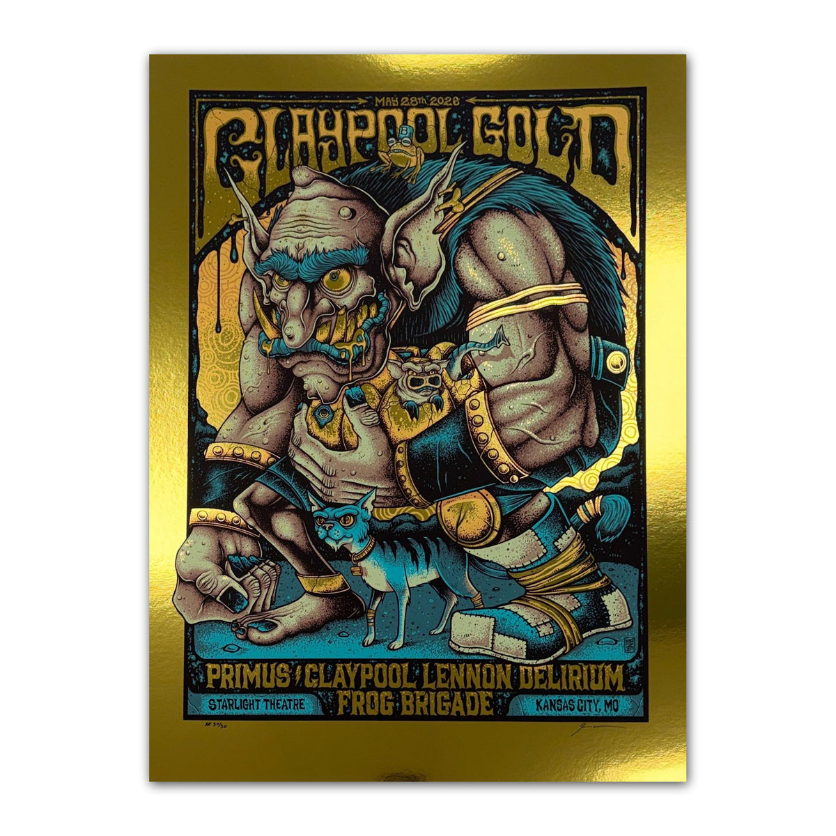 Claypool Gold - Kansas City, MO 2026 Gold Foil Poster by Mazza
