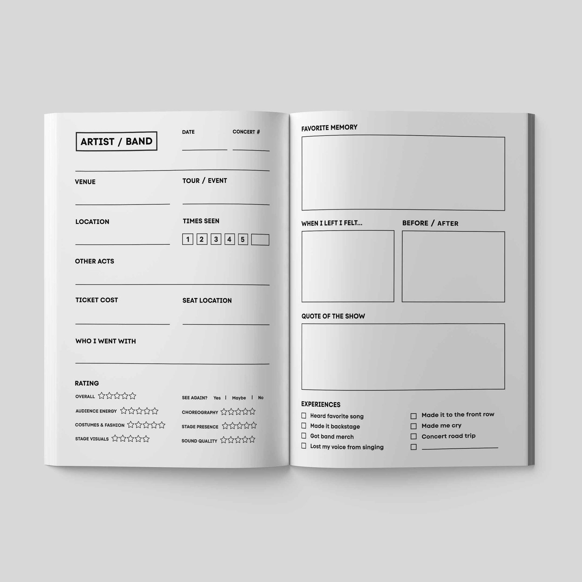 Concerts Remembered - Concert Tracking Journal