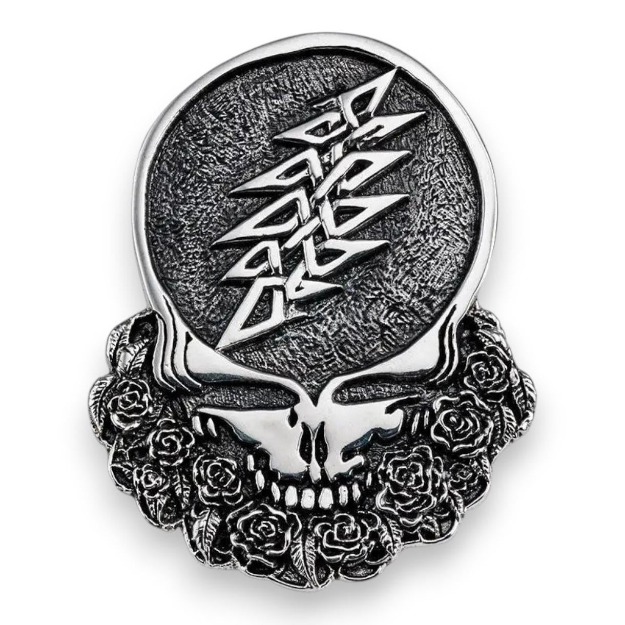 Grateful Dead Cornell '77 - Steal Your Face Sterling Silver Belt Buckle - Front