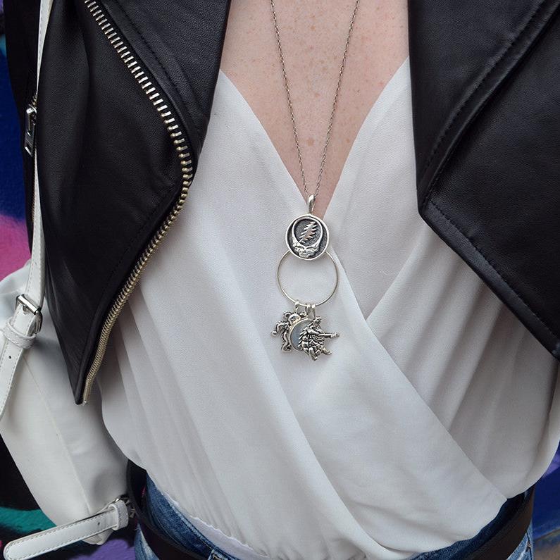 Cornell '77 - Steal Your Face Sterling Silver Charm Catcher Necklace