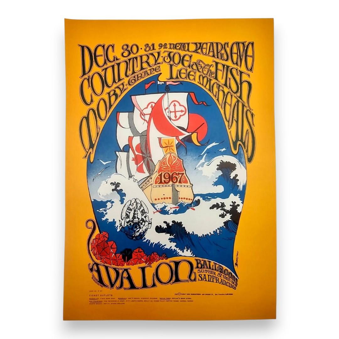 Country Joe & The Fish, Moby Grape – The Avalon Ballroom, San Francisco (Dec 30–31, 1966) by Stanley Mouse & Alton Kelley