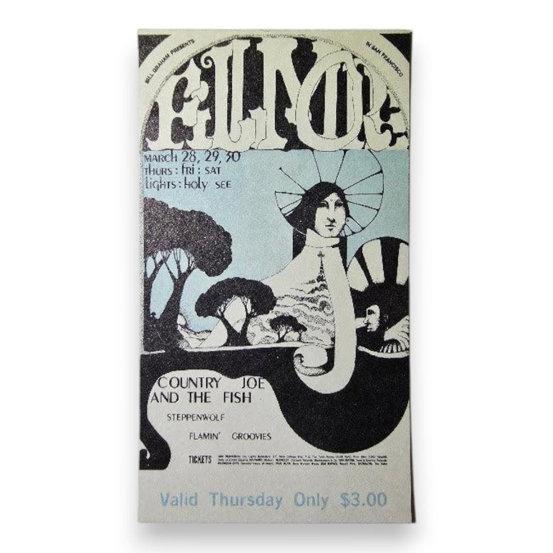 Country Joe & The Fish, Steppenwolf, The Flamin' Groovies - 3-Night Run - March 28-30, 1968 - The Fillmore | Vintage Ticket Bundle