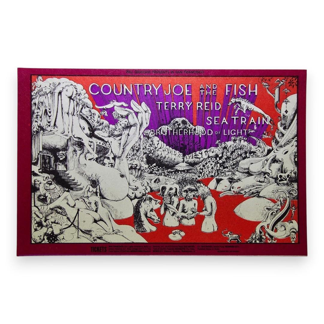 Country Joe & The Fish, Terry Reid, Seatrain, The Fillmore West by Lee Conklin | December 12-15, 1968 | Vintage Postcard - Front