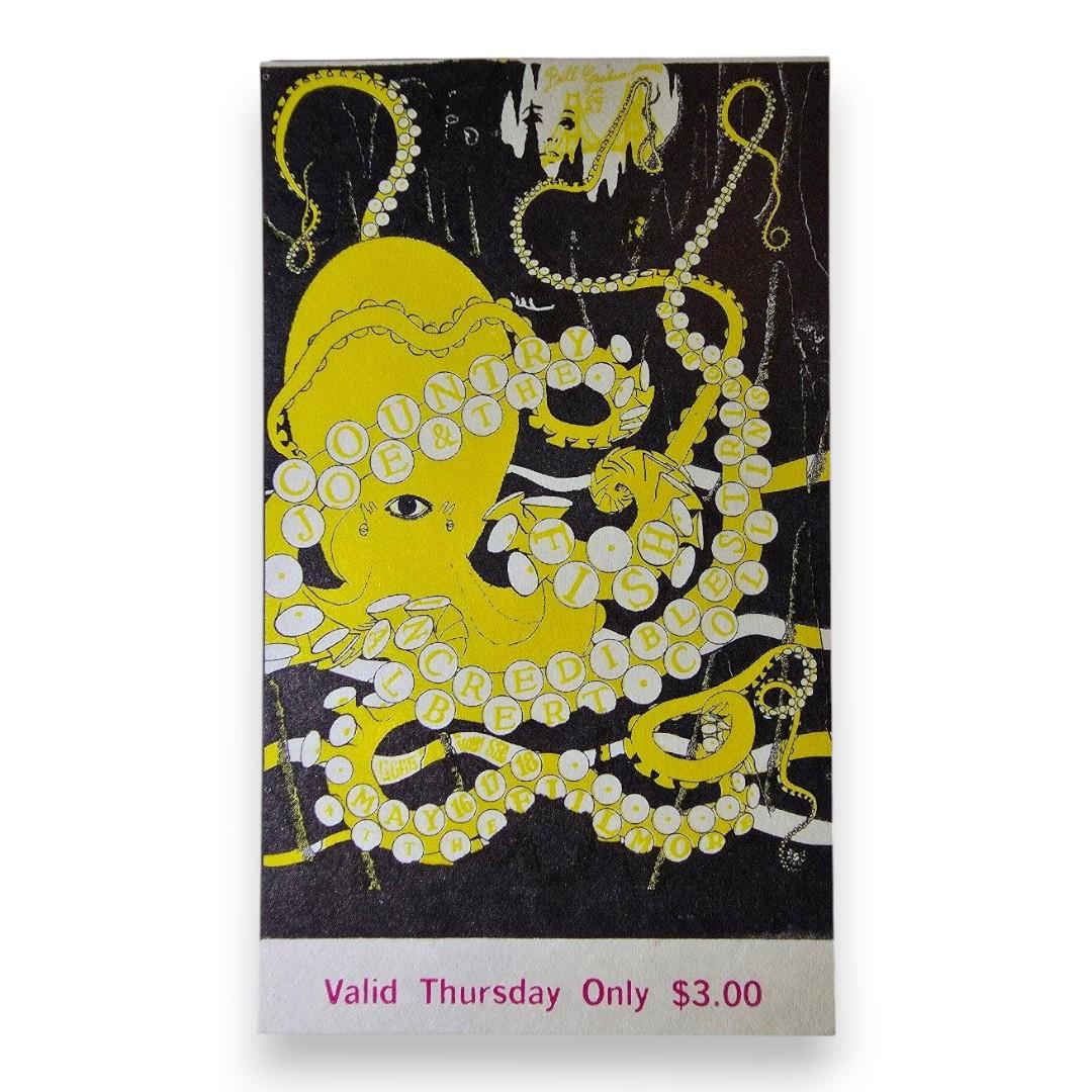 Country Joe & The Fish, The Incredible String Band, Albert Collins - May 16, 1968 - The Fillmore | Vintage Concert Ticket