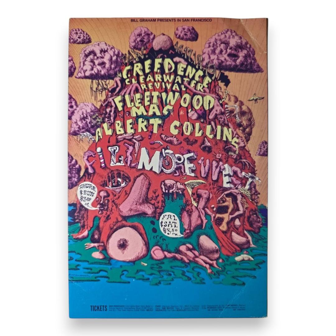 Creedence Clearwater Revival, Fleetwood Mac, Albert Collins – The Fillmore West, San Francisco (Jan 16–19, 1969) by Lee Conklin (Postcard)