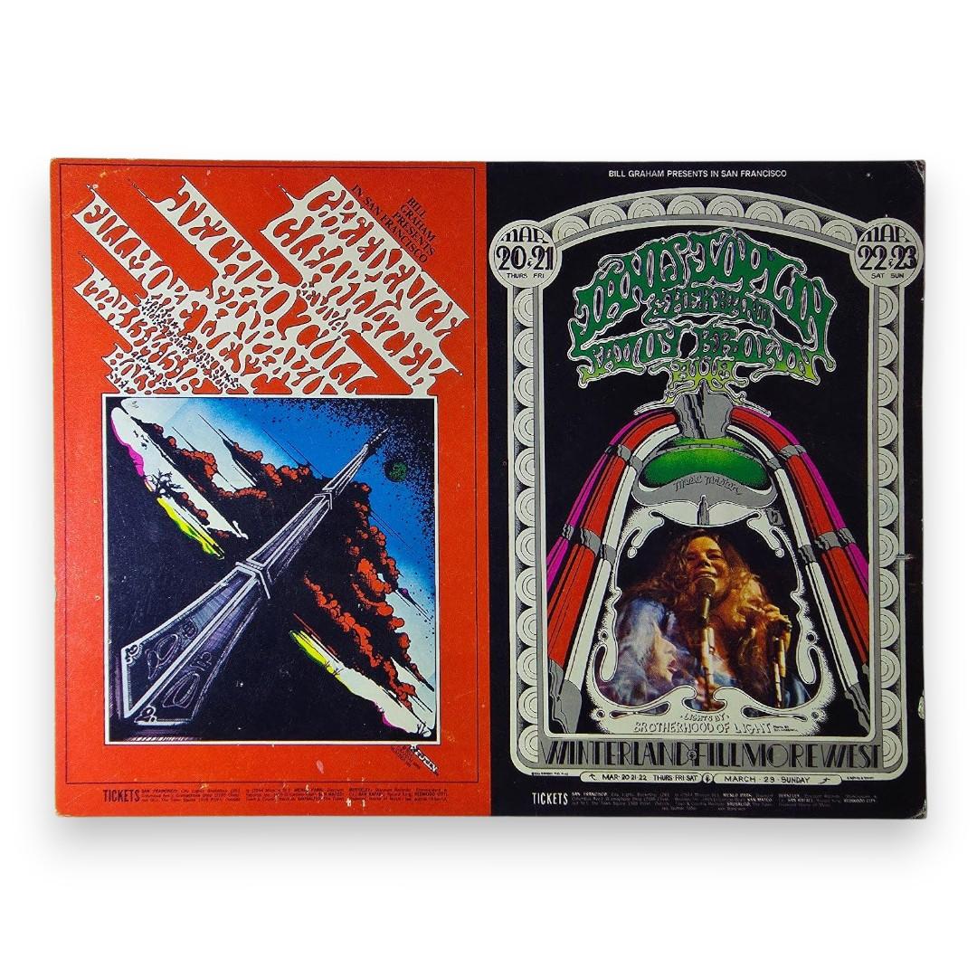 Creedence Clearwater Revival, Jethro Tull, Sanpaku, Janis Joplin, Savoy Brown – The Fillmore West, Winterland, San Francisco (Mar 13–16, 20–23, 1969) by Randy Tuten & D. Bread (Uncut Postcard)