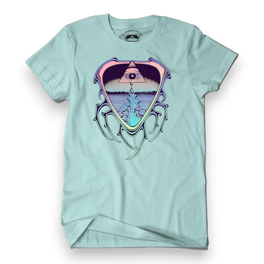 Crying Eye Blue Lagoon T-Shirt by Rick Griffin - Front