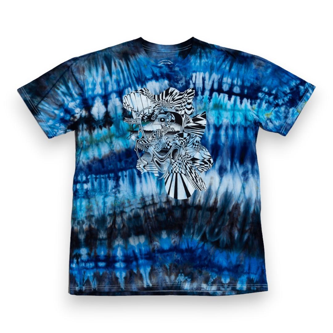Crying Eye Blue Tie Dye T-Shirt by Oliver Vernon x Rick Griffin - Front