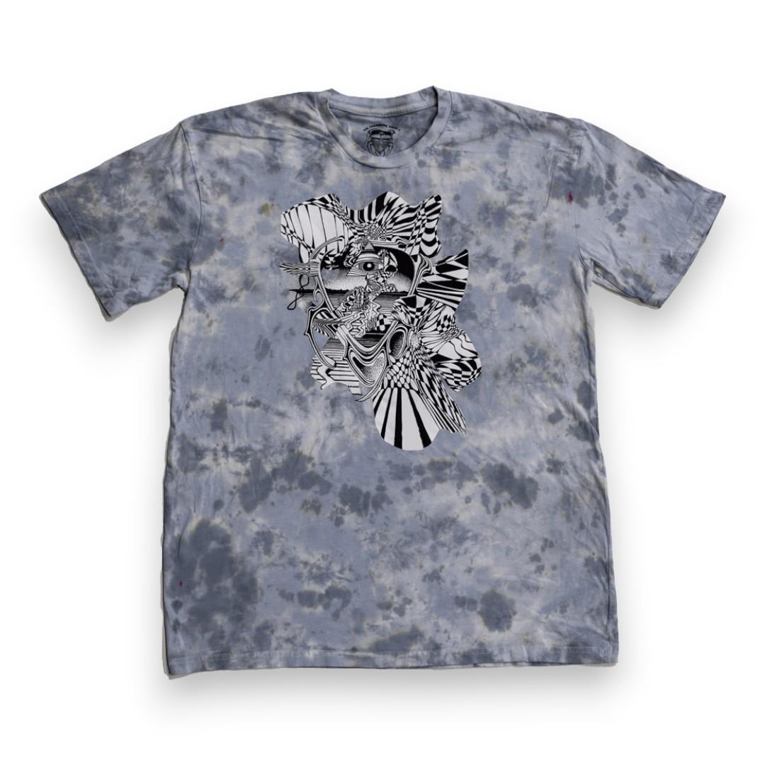 Crying Eye Gray Tie Dye T-Shirt by Oliver Vernon x Rick Griffin