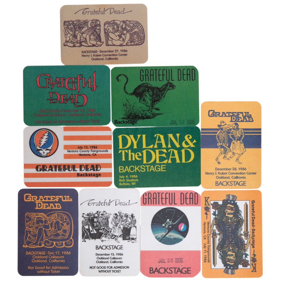 Grateful Dead Backstage Passes (7/04/1986 - 12/28/1986) from Robbie Taylor