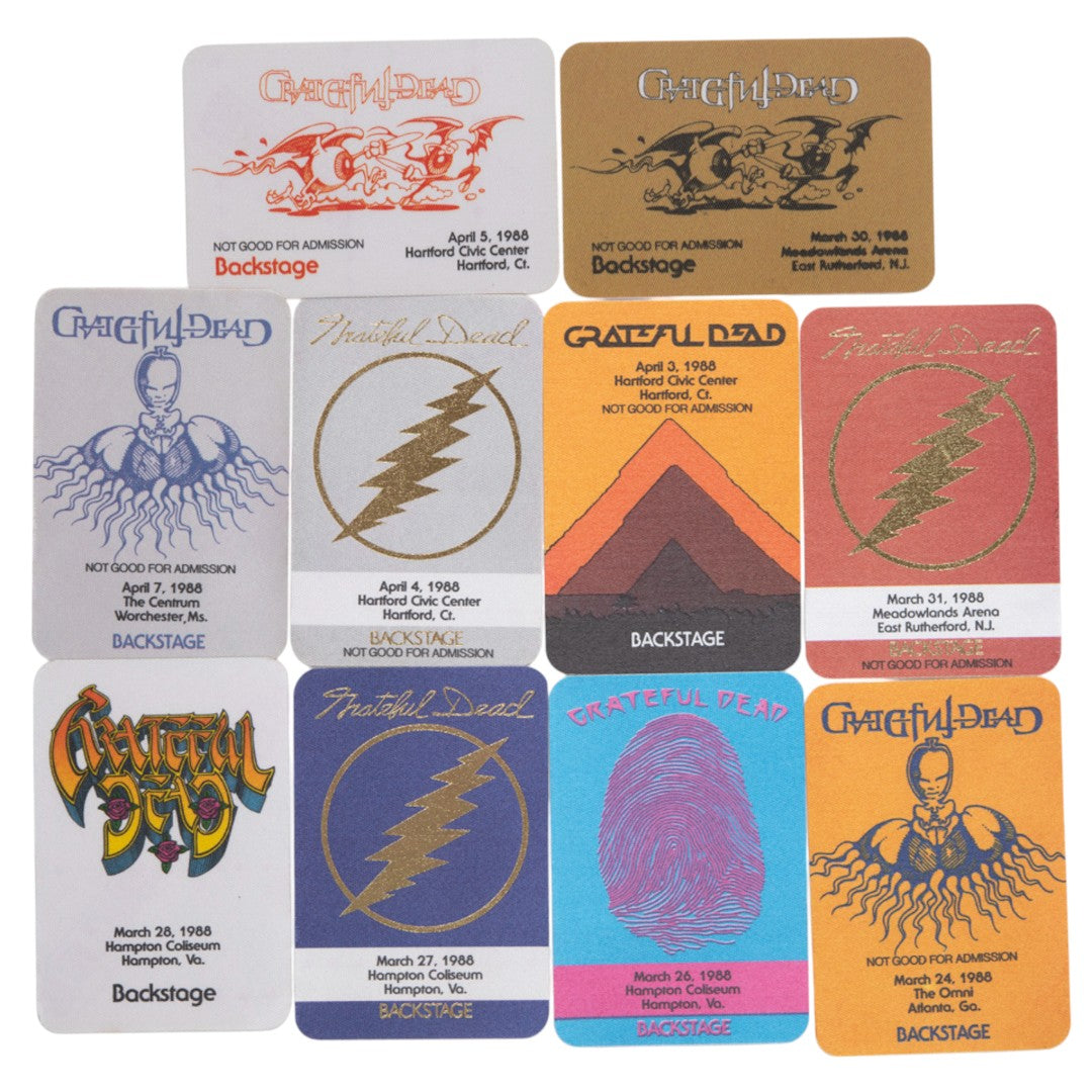 Grateful Dead Backstage Passes (3/24/1988 - 4/07/1988) from Robbie Taylor