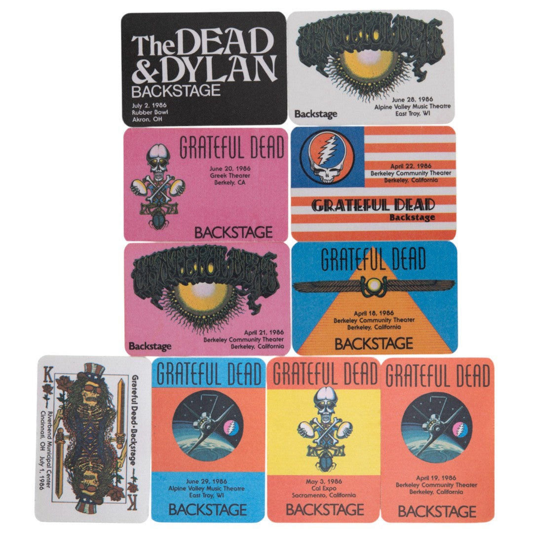 Grateful Dead Backstage Passes (4/18/1986 - 7/02/1986) from Robbie Taylor