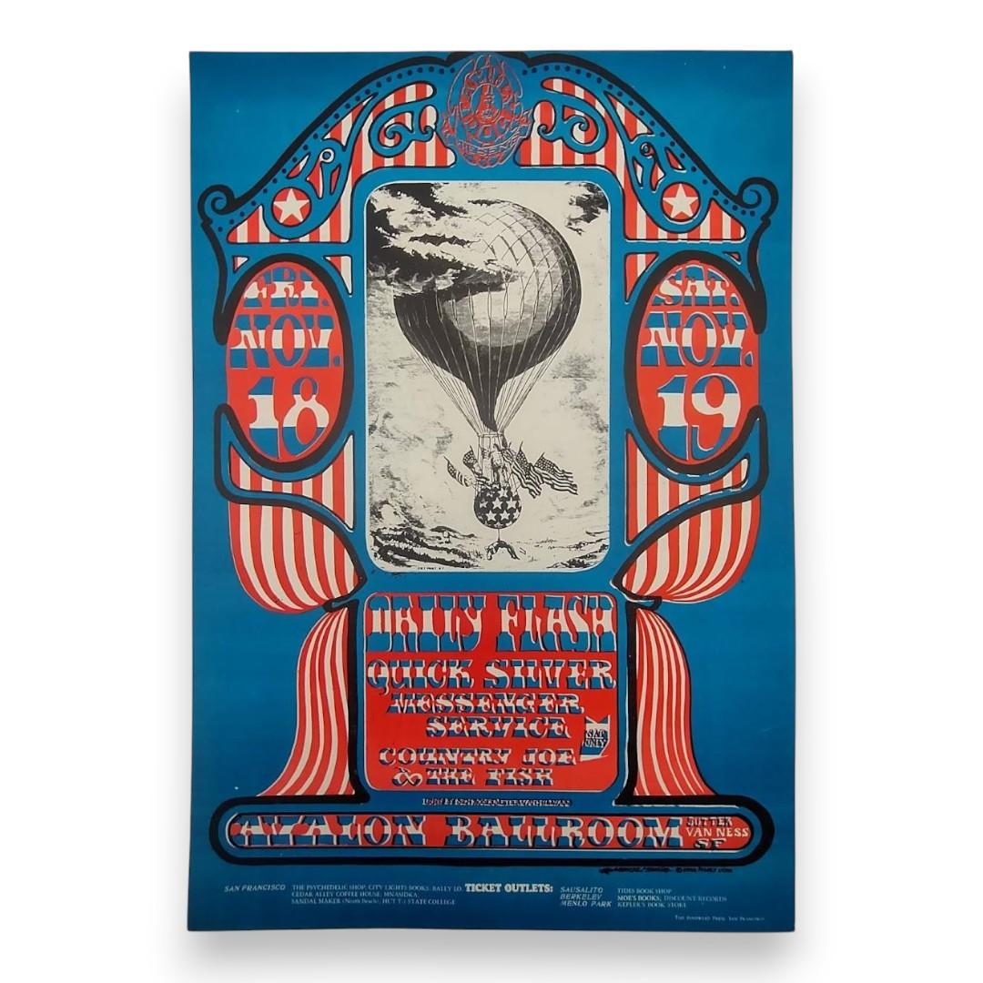 Daily Flash, Quicksilver Messenger Service, Country Joe & The Fish – The Avalon Ballroom, San Francisco (Nov 18–19, 1966) by Stanley Mouse & Alton Kelley