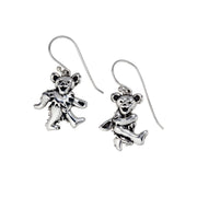 Dancing Bear Sterling Silver Drop Earrings