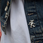 Dancing Bear Sterling Silver Pin