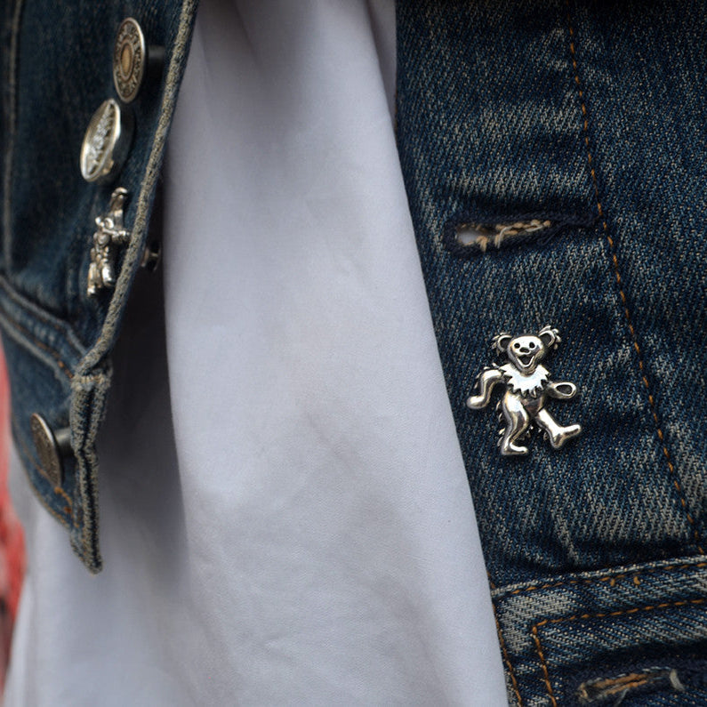 Dancing Bear Sterling Silver Pin