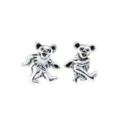 Dancing Bear Sterling Silver Post Earrings