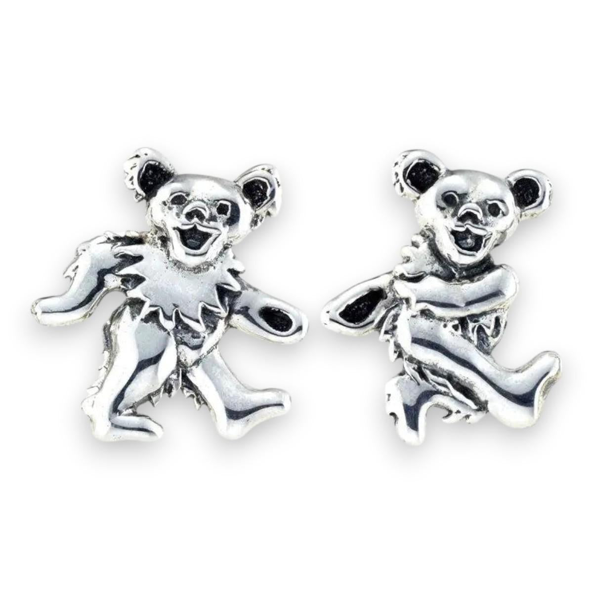 Grateful Dead Dancing Bear Sterling Silver Post Earrings