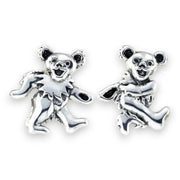 Grateful Dead Dancing Bear Sterling Silver Post Earrings