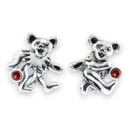 Grateful Dead Dancing Bear Sterling Silver Semi Precious Post Earrings - Back
