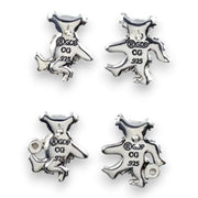 Grateful Dead Dancing Bear Sterling Silver Semi Precious Post Earrings - Alternate View