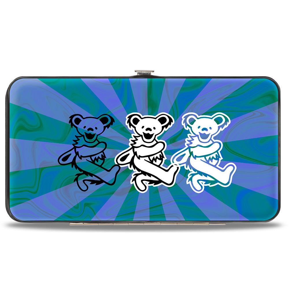 Dancing Bear Trio Hinged Wallet | Blue Swirl