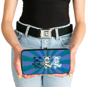 Dancing Bear Trio Hinged Wallet | Blue Swirl