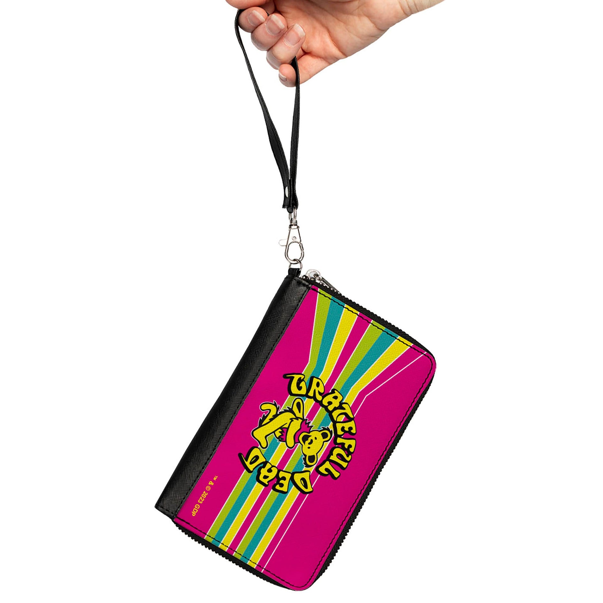 Dancing Bear Zipper Wallet | Pink Stripe