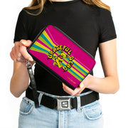 Dancing Bear Zipper Wallet | Pink Stripe